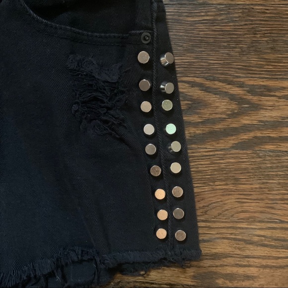 Studded Denim Shorts - Picture 2 of 4